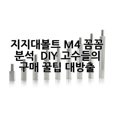 지지대볼트 M4: 꼼꼼 분석 & DIY 고수들의 구매 꿀팁 대방출!