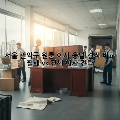 서울 관악구 원룸 이사 용달 견적 비교: 월세 vs 전세 이사 전략