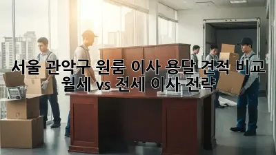 서울 관악구 원룸 이사 용달 견적 비교: 월세 vs 전세 이사 전략