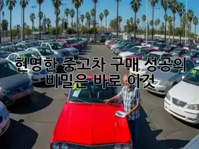 현명한 중고차 구매, 성공의 비밀은 바로 이것! 🕵️‍♀️