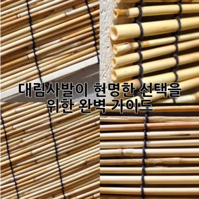 대림사발이: 현명한 선택을 위한 완벽 가이드