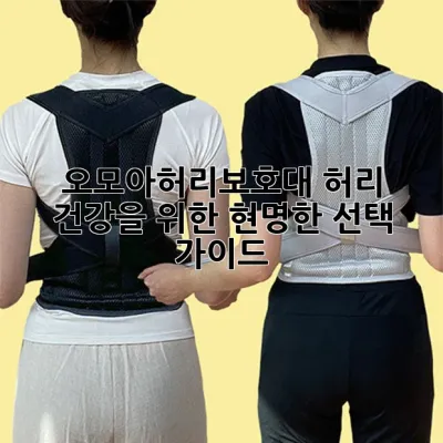 오모아허리보호대: 허리 건강을 위한 현명한 선택 가이드