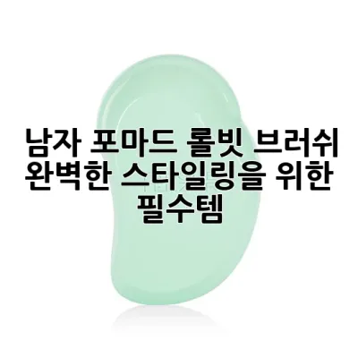 남자 포마드 롤빗 브러쉬: 완벽한 스타일링을 위한 필수템