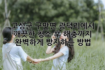 고성군 구만면 광덕리에서 깨끗한 청소 후 해충까지 완벽하게 방지하는 방법