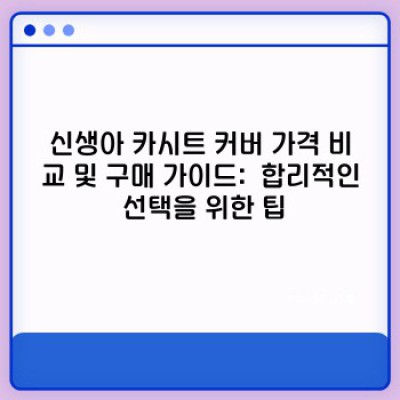 신생아 카시트 커버 완벽 가이드: 안전과 편안함을 위한 선택 가이드