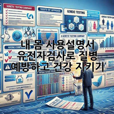 내 몸 사용설명서🧬: 유전자검사로 질병 예방하고 건강 지키기! 💪